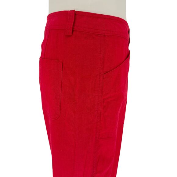 Pendleton Women’s 16P PETITE Linen Fiesta Red High Rise Wide Leg Crop Pants READ - Picture 15 of 16